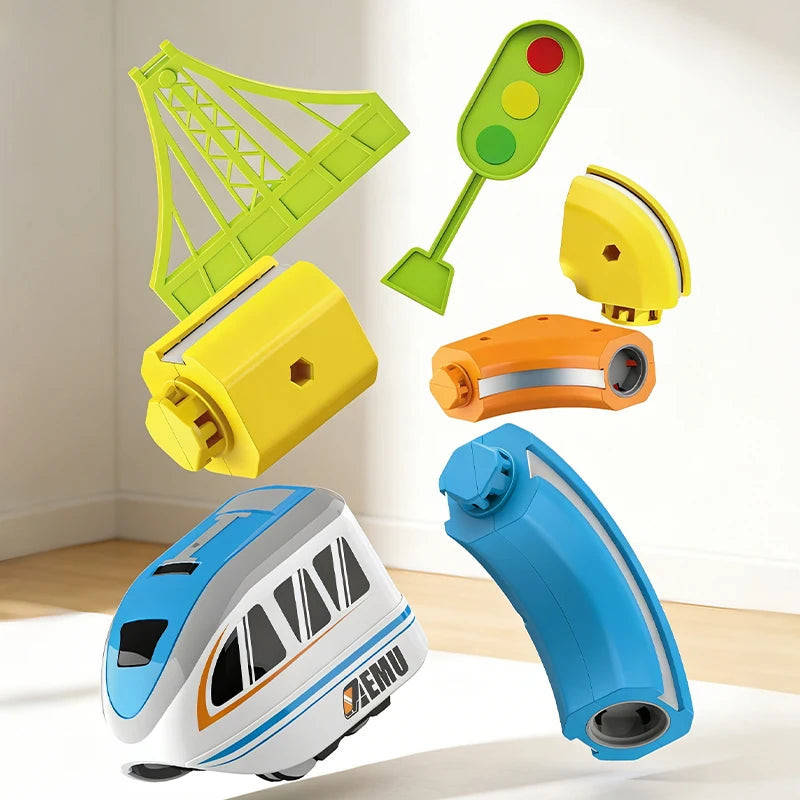 Electric Magnetic DIY Track Car, Parent-Child Interaction, Multiple Play Styles, Anti-Gravity Train, Super Strong Magnets, DIY Assembly, Suitable for Boys and Girls, Best Gift