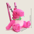 Cute Pink Dinosaur Plush Backpacks Super Soft Kawaii Animals Plushie Crossbody Bag Versatile Knapsack Beautiful Birthday Gifts