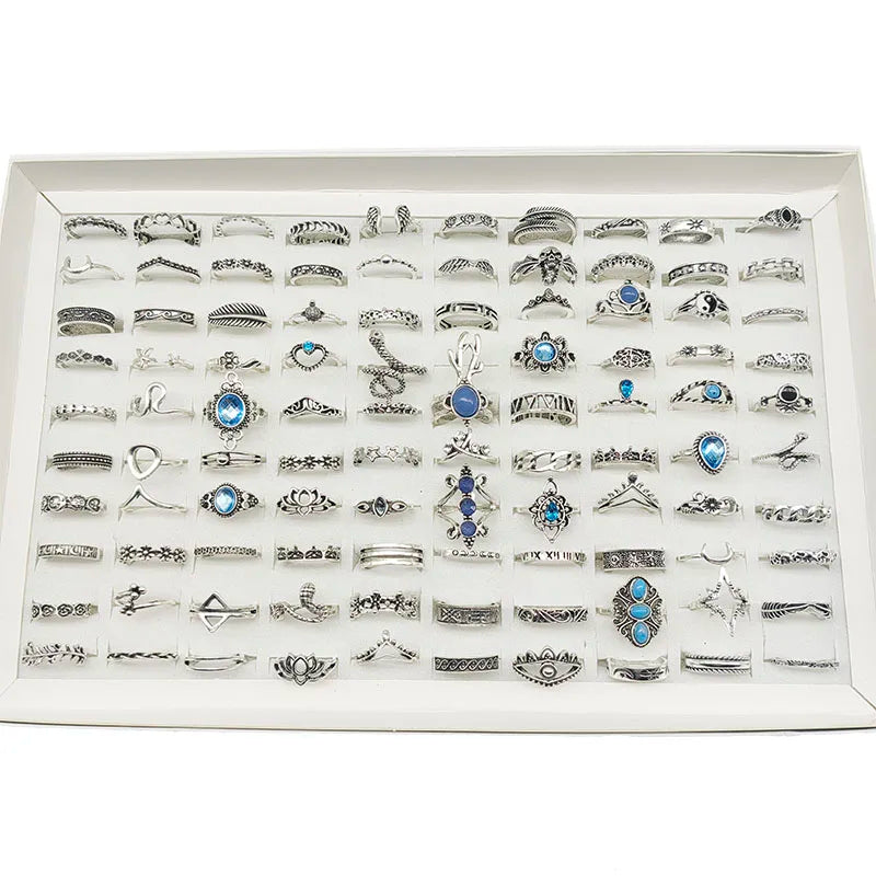 50000 Style Different Finger Rings Wholesale In Stock 100pc/Lot Hot Vintage Silver Gold Color New Alloy Joint Ring Party Women