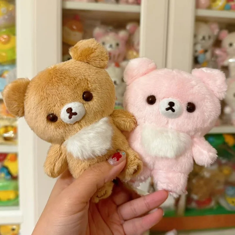 Sweet Pastel Pink Rilakkuma Bear Plush Adorable Toy Sweet Doll Full Fluffy Round Body Smooth Short Plush For Kawaii Lovers