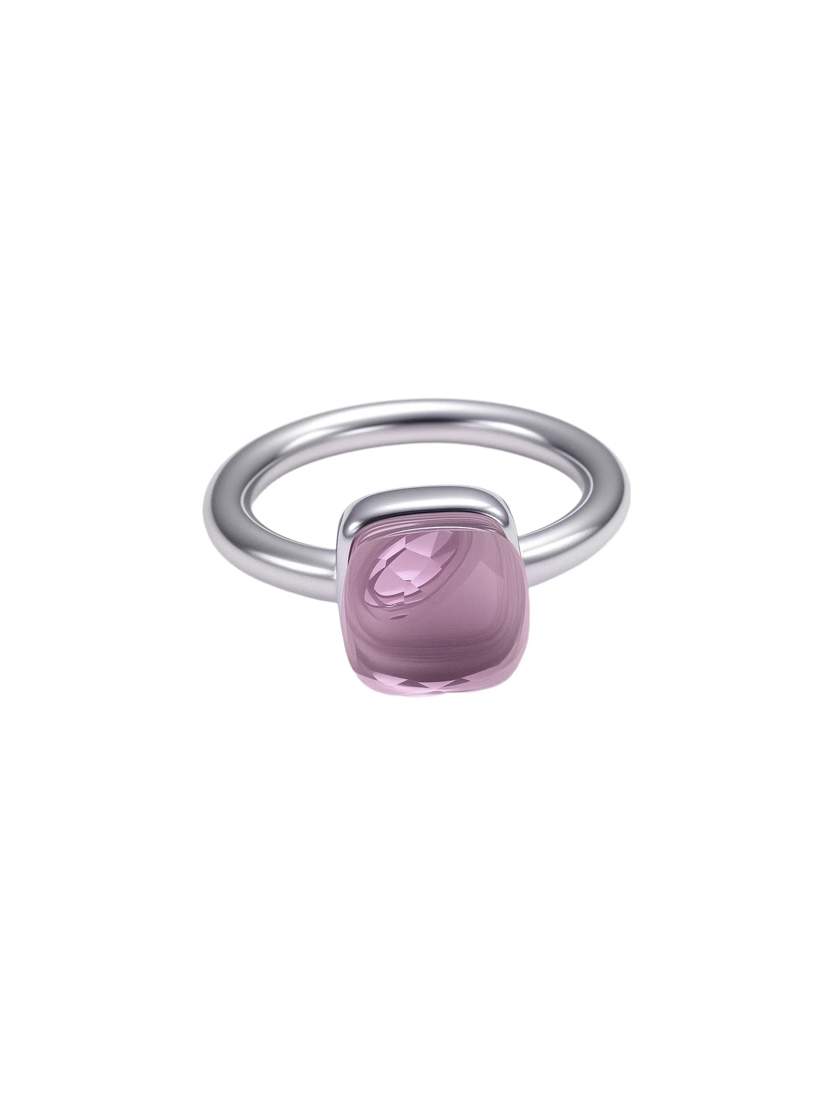 Colorful Crystal Nude Ring for Women 18K Gold Plated Stainless Steel Candy Color Square Stone Statement Rings Jewelry Gift