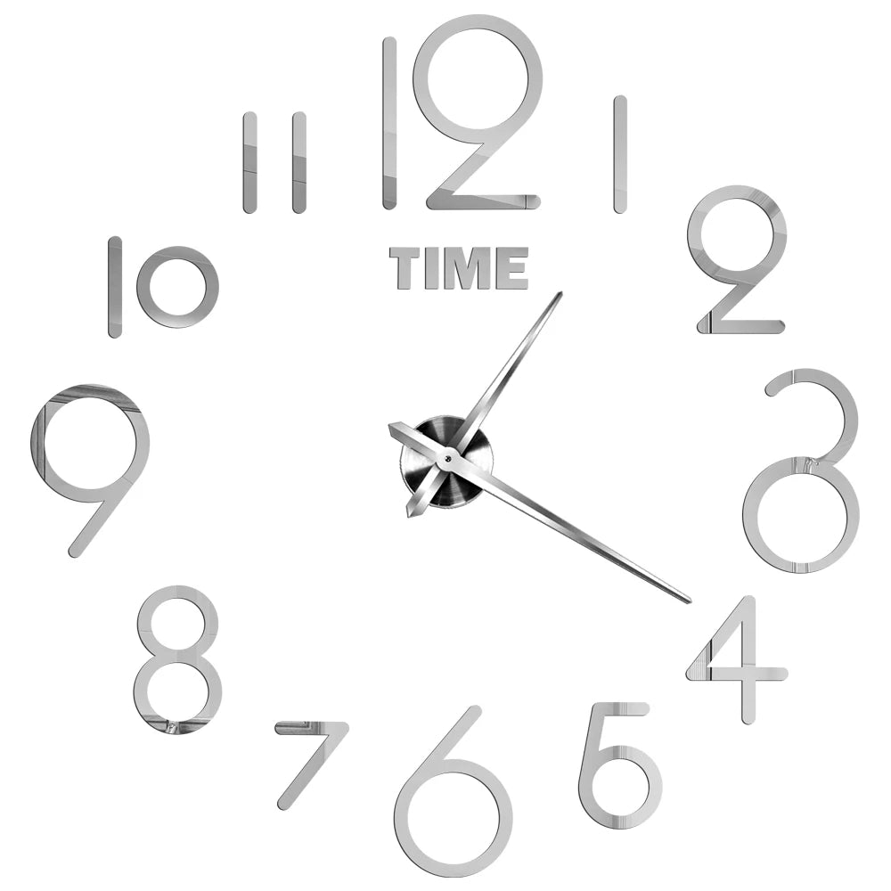 2023 Modern Design Large Wall Clock 3D DIY Quartz Clocks Fashion Watches Acrylic Mirror Stickers Living Room Home Decor Horloge