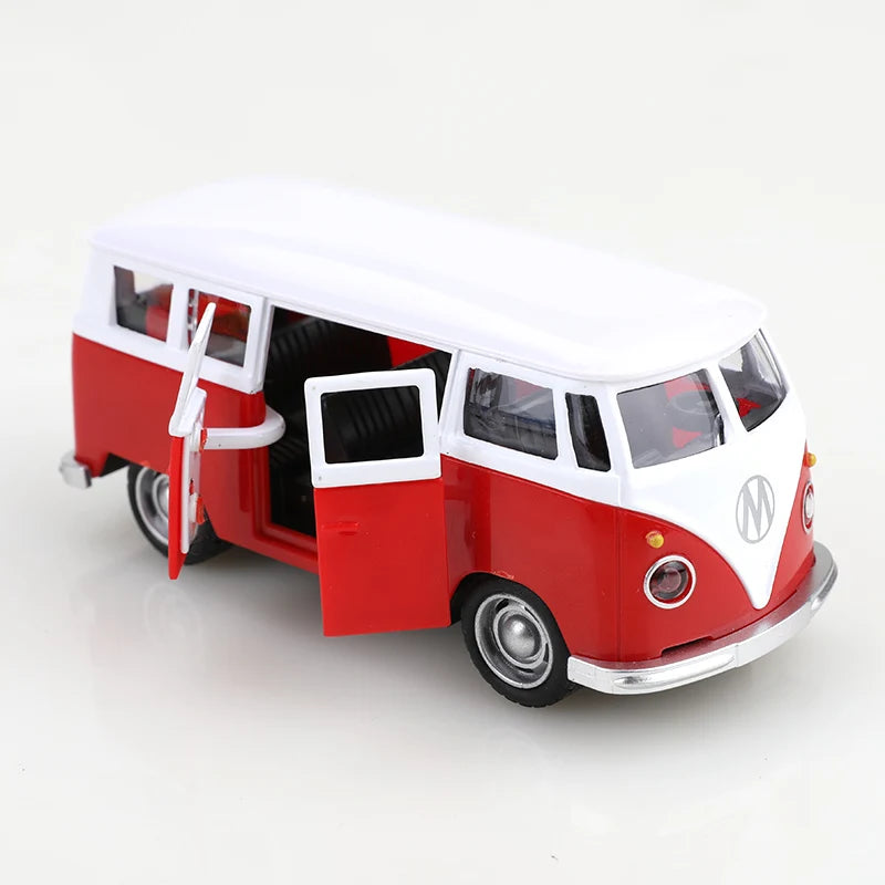 (bagged)1:38 Classical T1 Bus, Alloy Model Car, Simulated vehicle, children's alloy car, boy's toy model, car ornaments