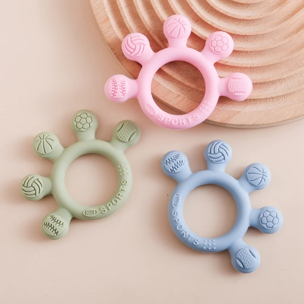 Baby Silicone Teether Anxiety Teething Toys 0 12 Months Toys Food Grade Silicone Ring Bracelet for Baby Soothing Tooth Chew Toys