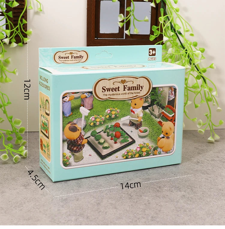 DIY Forest Family 1/12 Kitchen Furniture Bathroom Bedroom Bakeware Sets Miniature Model Dollhouse Accessories Refrigerator Gift