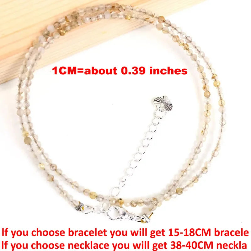 Natural Semi-precious Stone Necklaces for Women and Men Cut Angle 2mm Beads Crystal Necklace Bracelet Gem Zircon Agate Jewelry