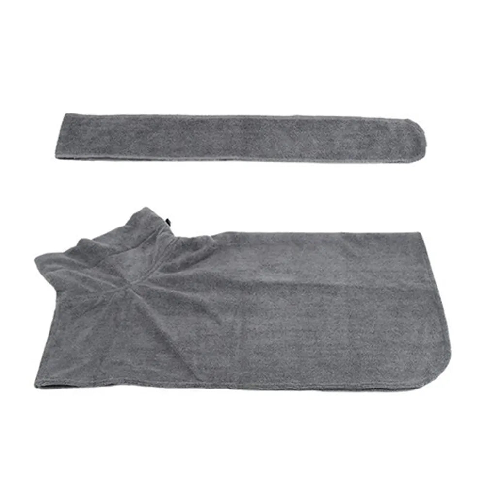 Super Absorbent Dog Bath Robe Microfiber Pet Towel Dries Wet Dogs in 2 Minutes Adjustable Collar Design for Cats Dogs Size M