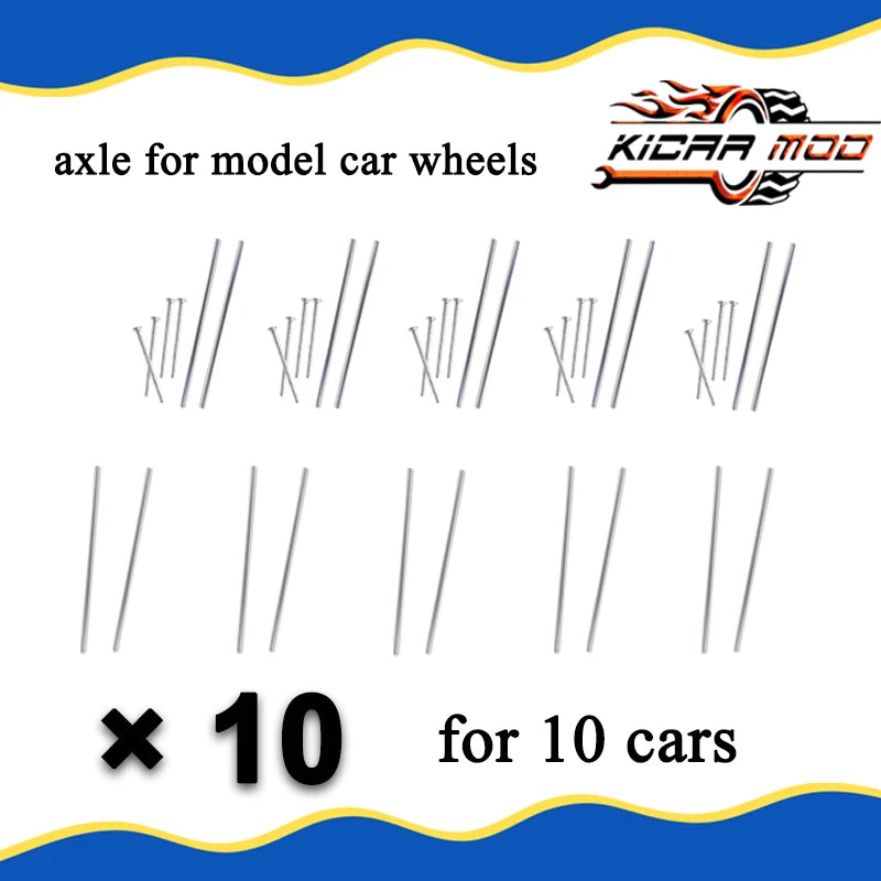 1/64 Model Car Wheels Axle For Replacement Parts for Matchbox Tomica Diecast Model Toys (10 Sets)