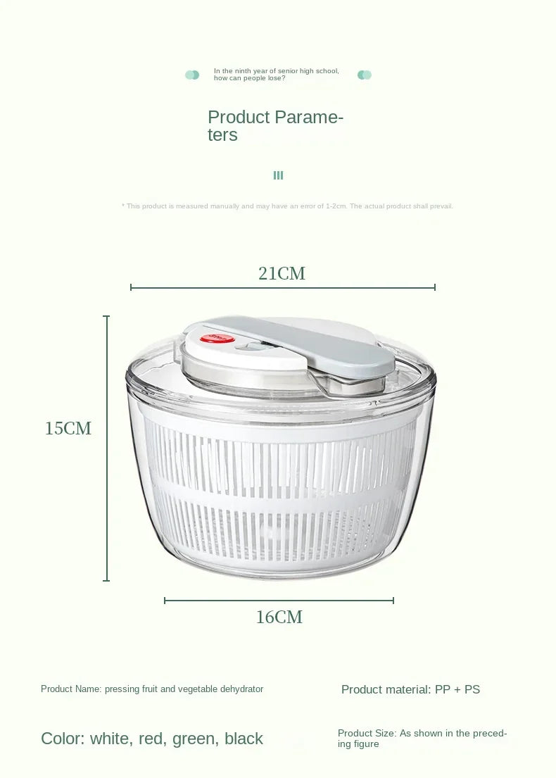 Vegetables Salad Spinner Lettuce Leaf Vegetable Dehydrator Multifunctional Vegetable Washer Salad Vegetable Dryer Mixer