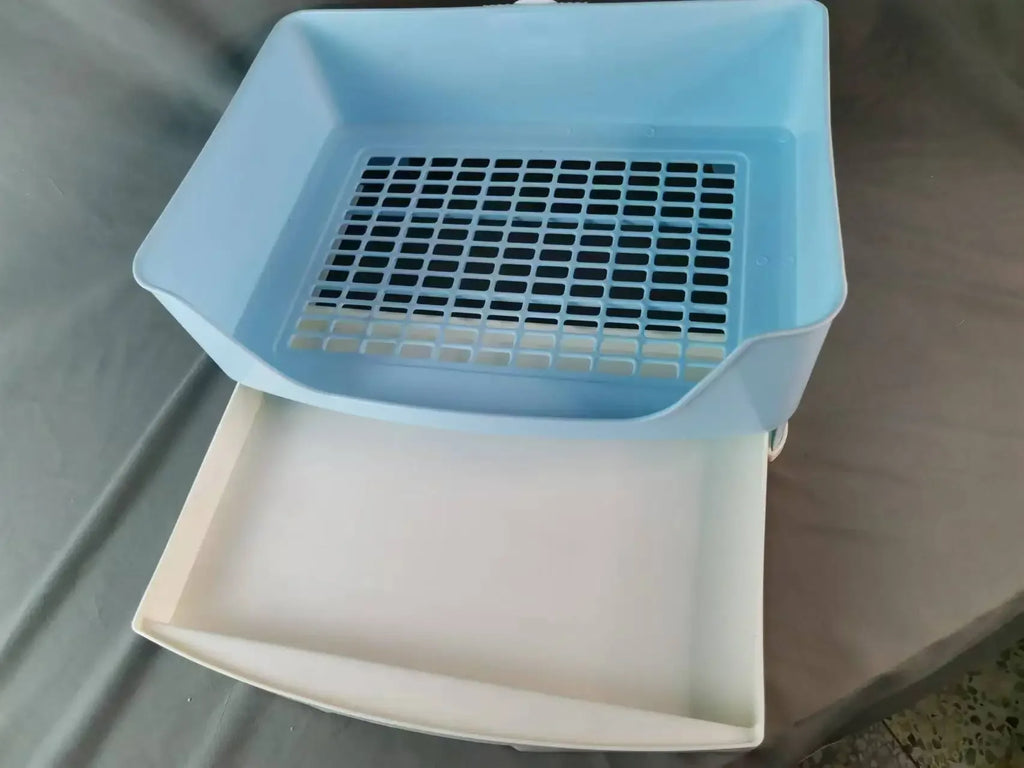 Large Bunny Toilet with Drawer - Rabbit Litter Box, Pet Bedpan for Adult Hamster/Guinea Pig/Ferret/Bunny Grate Potty Pet Toilet