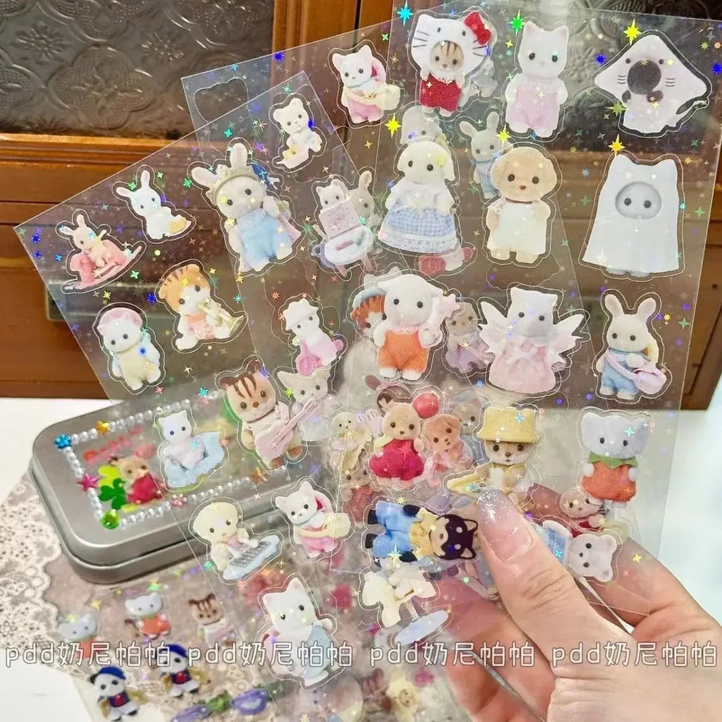 Sylvanian Families Sticker Children's Toy Kitchen Toys Girl Sylvanians Family Kids Toys for Girls Ternuries Silvania Familiy