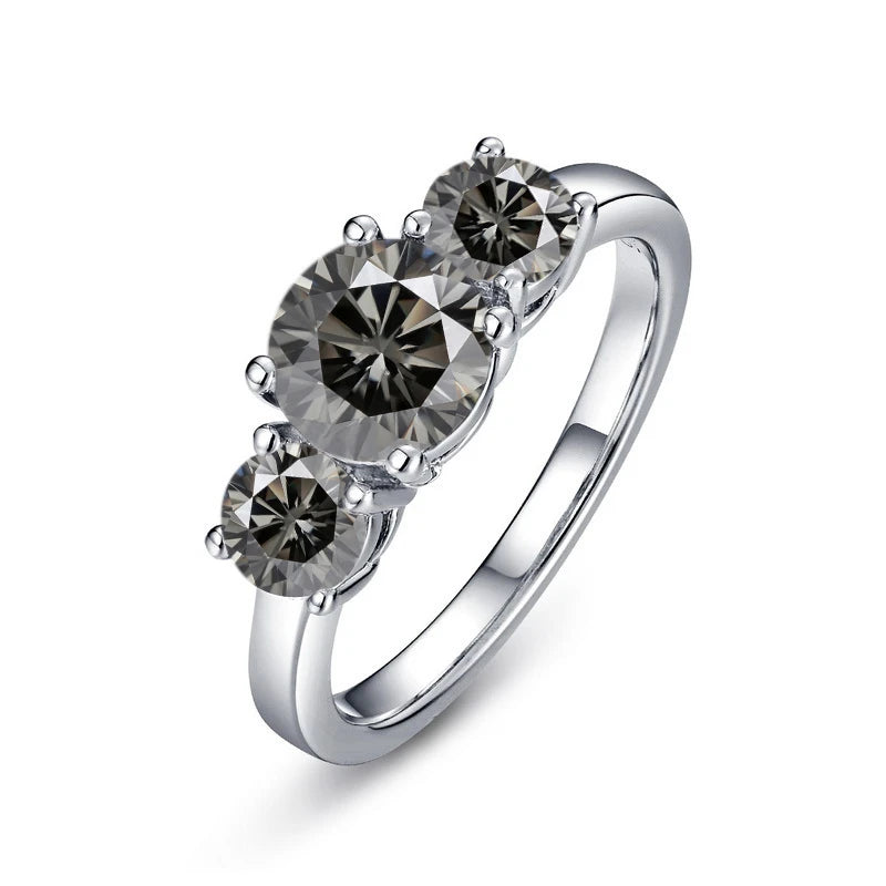 JoyceJelly S925 Sterling Silver Colors Moissanite Ring 2CT 4CT Total Full Moissanite Diamond Jewelry For Wedding Engagement Gift