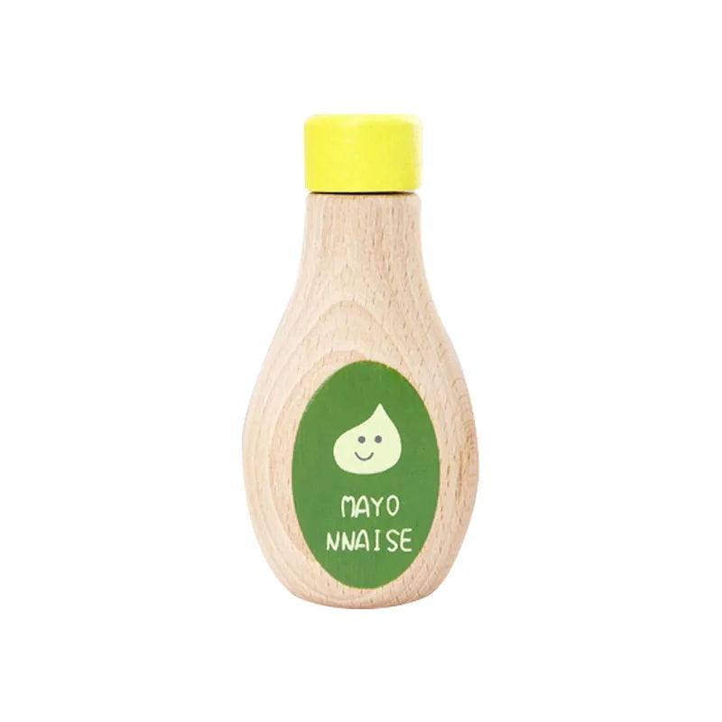 1Pcs Montessori Kitchen Toys Wooden Kitchen Play House Simulation Play House Condiment Bottles Educational Toy for Children Gift