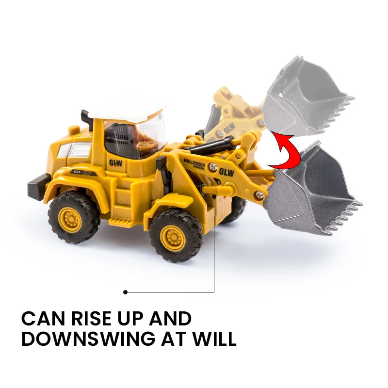 Engineering Diecast Tower Crane Forklift Bulldozer Excavator Vehicle Model Toys for Boys Alloy+Plastic Tractor Inertial Driving