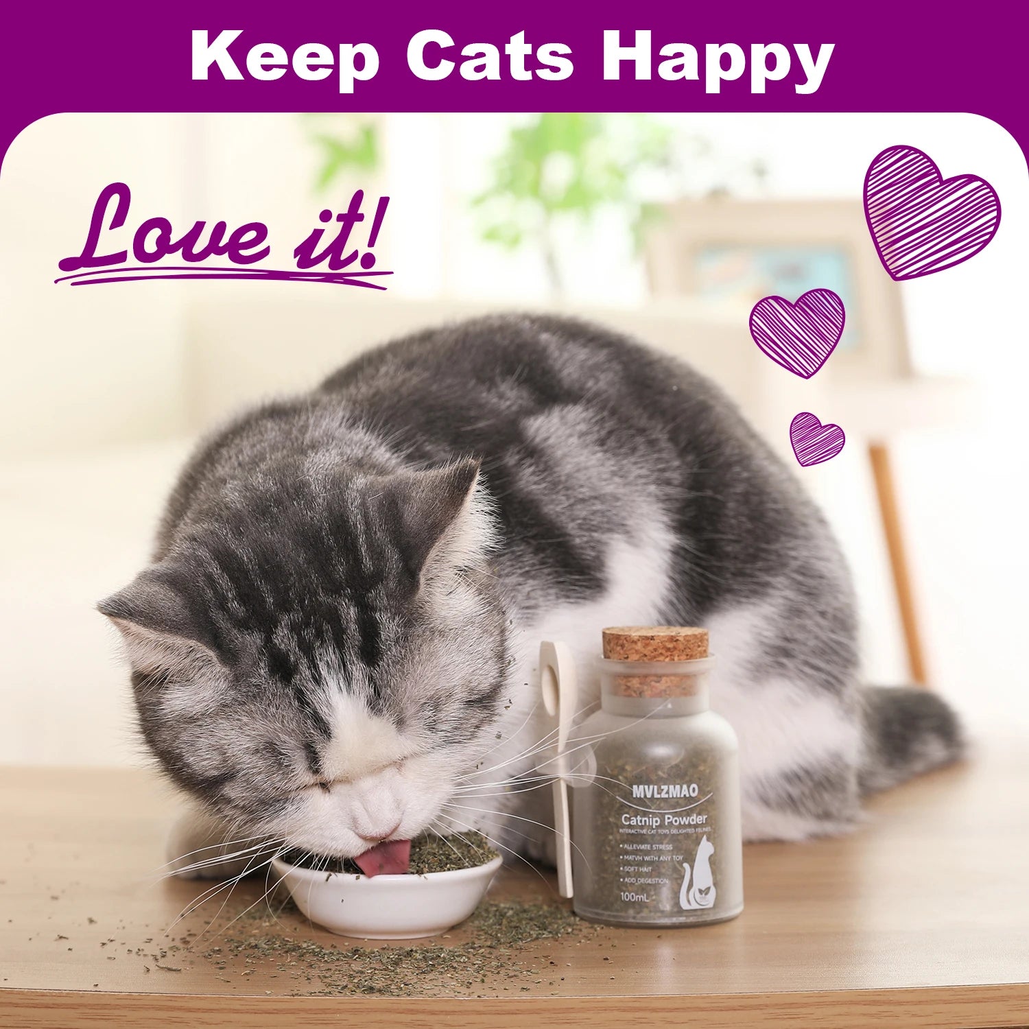 Silvervine Powder, More Attractive than Catnip for Cats, 100% Silver Vine Gall Fruit Powder, Silvervine Cat Toy for Indoor Cats