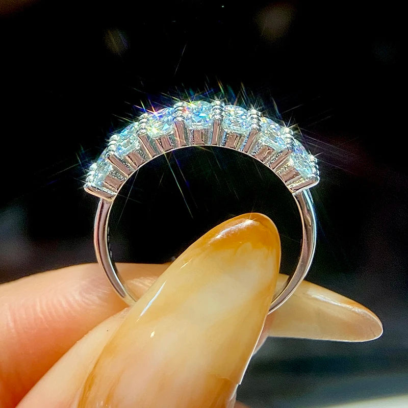 GRA 1.4ct Real Moissanite Diamond Eternity Ring for Women 925 Sterling Silver Daily Party Gorgeous High Quality Fine Jewelry