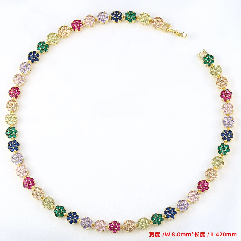 ZHUKOU Summer Dopamine Series Vibrant Colorful Flower Necklace Bracelet Wholesale:VL526 VL527