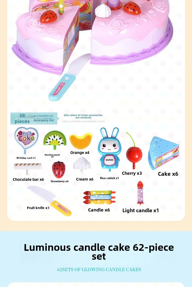 Children Pretend Cake Goodies Play Simulated Kitchen Toys Plastic Cutting Food Kids Toy Object Cognition Boys Girl Birthday Gift