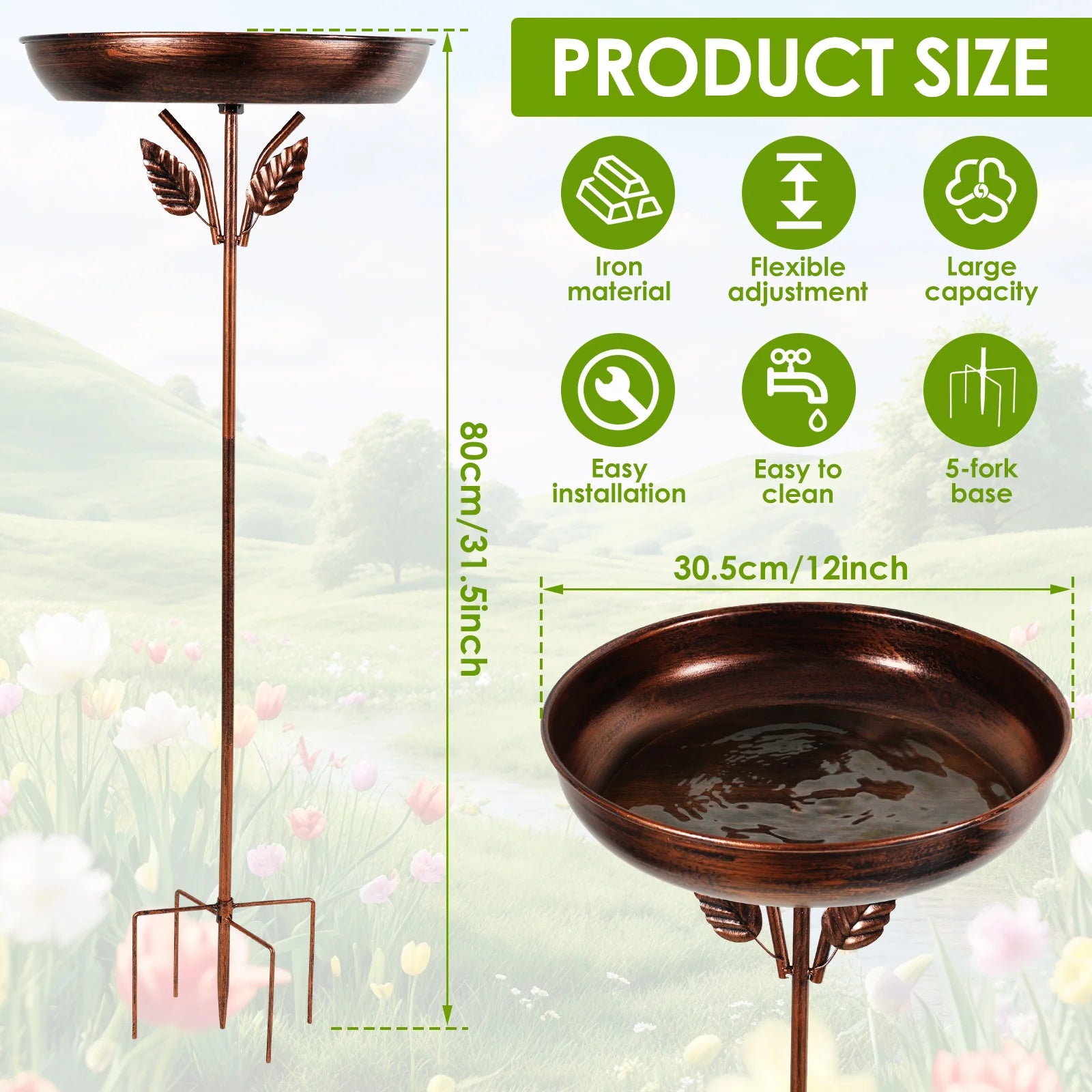 Bird feeder Parrot bird birdtub Iron Standing Bowl feeding watering supplies Outdoor Garden Patio Lawn decor bird accessories