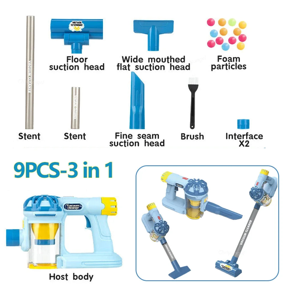 Kids Vacuum Cleaner Toy Realistic Pretend Play for Toddlers To Learn Cleaning Housekeeping Educational Toys for Boys Girls Gifts