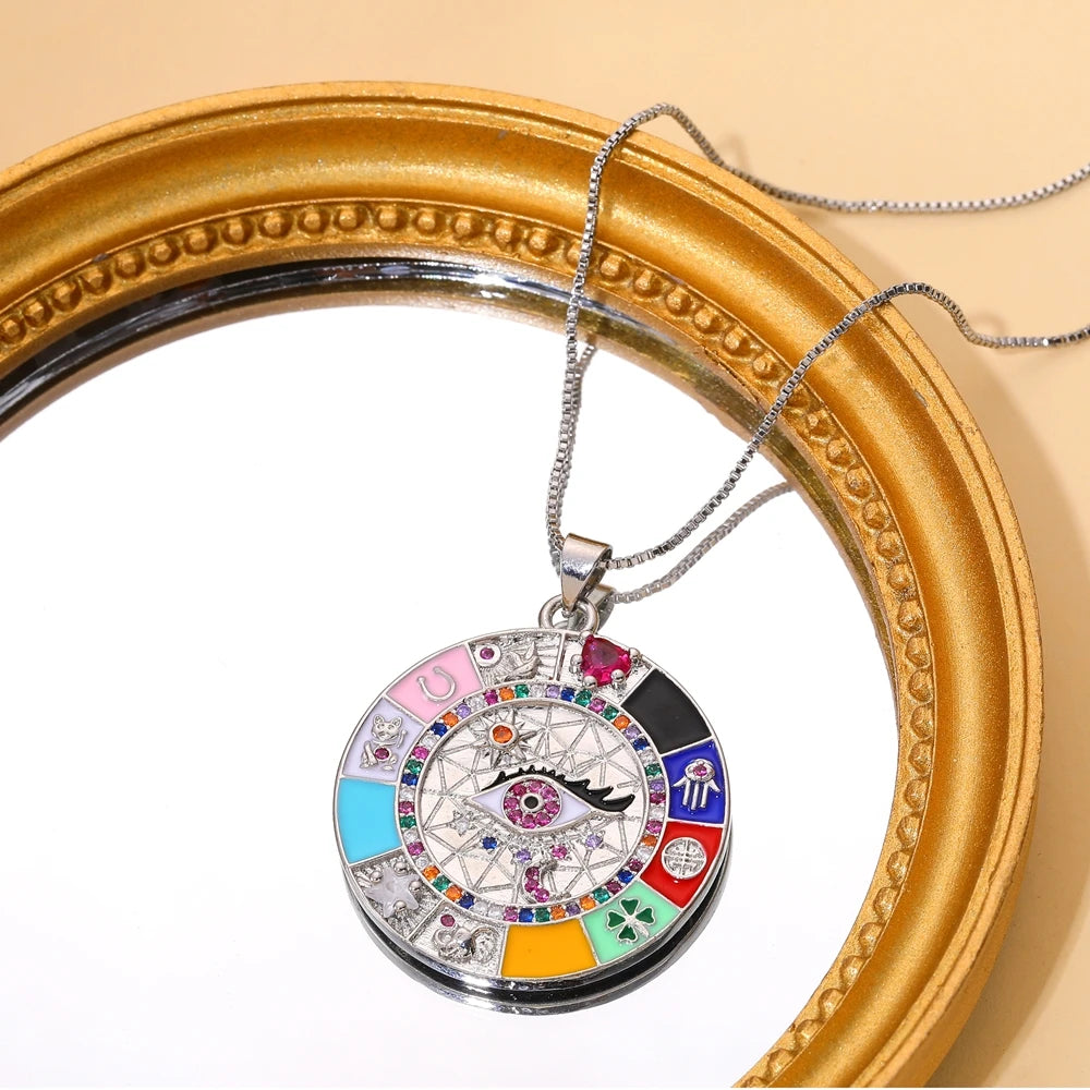 Juya Handmade 18K Real Gold Plated Opal Shell Round Turkish Greek Evil Eye Charms For DIY Luxury Talisman Pendant Jewelry Making