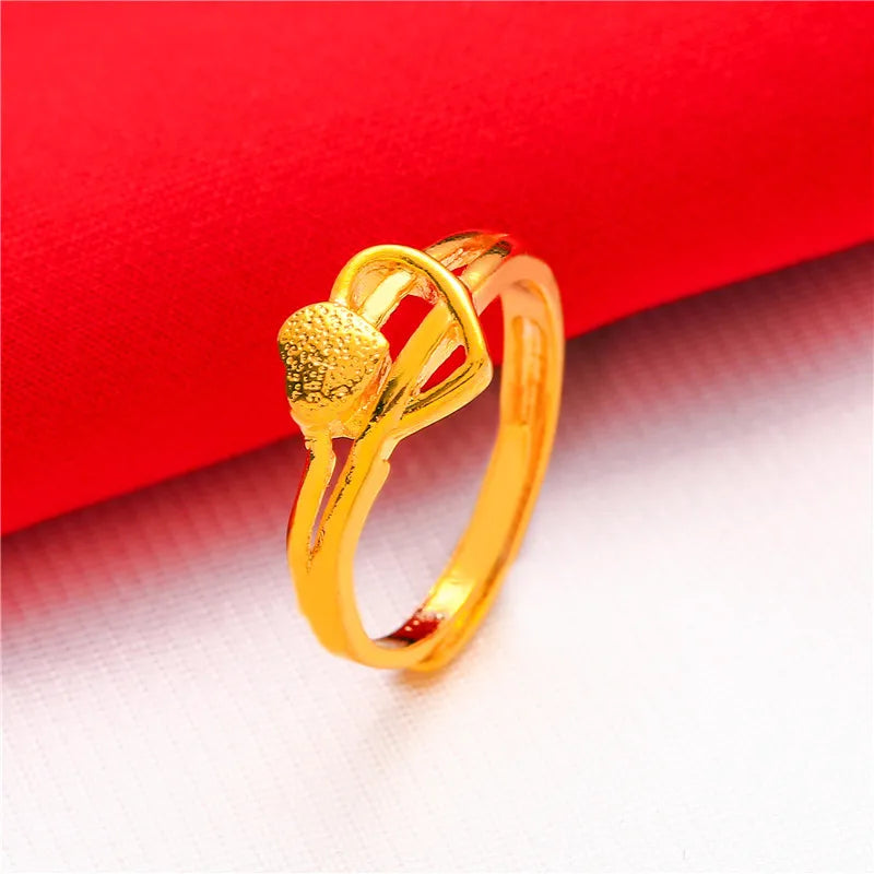 ANIID Dubai Gold Color Ring For Women Resizable Brazilian Wedding Bride Arabic Ethiopian Finger Ring Nigerian Jewellery Moroccan