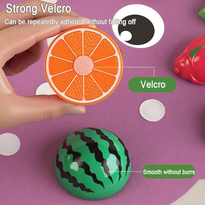 Baby Felt Board Pretend Play KitchenToy Fence/Wall Sticker Simulation Fruits Vegetables Pick Game Fine Motor Skills EducatToy