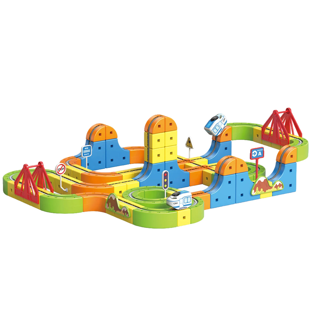 Electric Magnetic Track Set with Anti-Gravity Vehicles 100+ Pieces STEM Building Toys DIY Railway Toy Gift Box For Kids Gift
