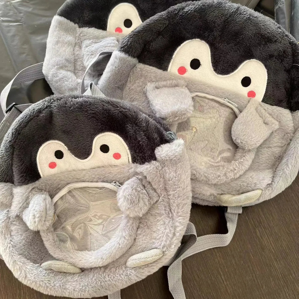 Penguin Cartoon Goth Harajuku Backpack Female Cute Jk Girl Ita Bag Doll Bag Pain Bag Action Figure Plush Mini Small School Bag