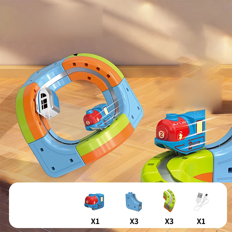 DIY Latest Educational Toys Assembly Magic Track Train Set Children's Toys Non-remote Control Rail Car Gift Box Christmas Gifts