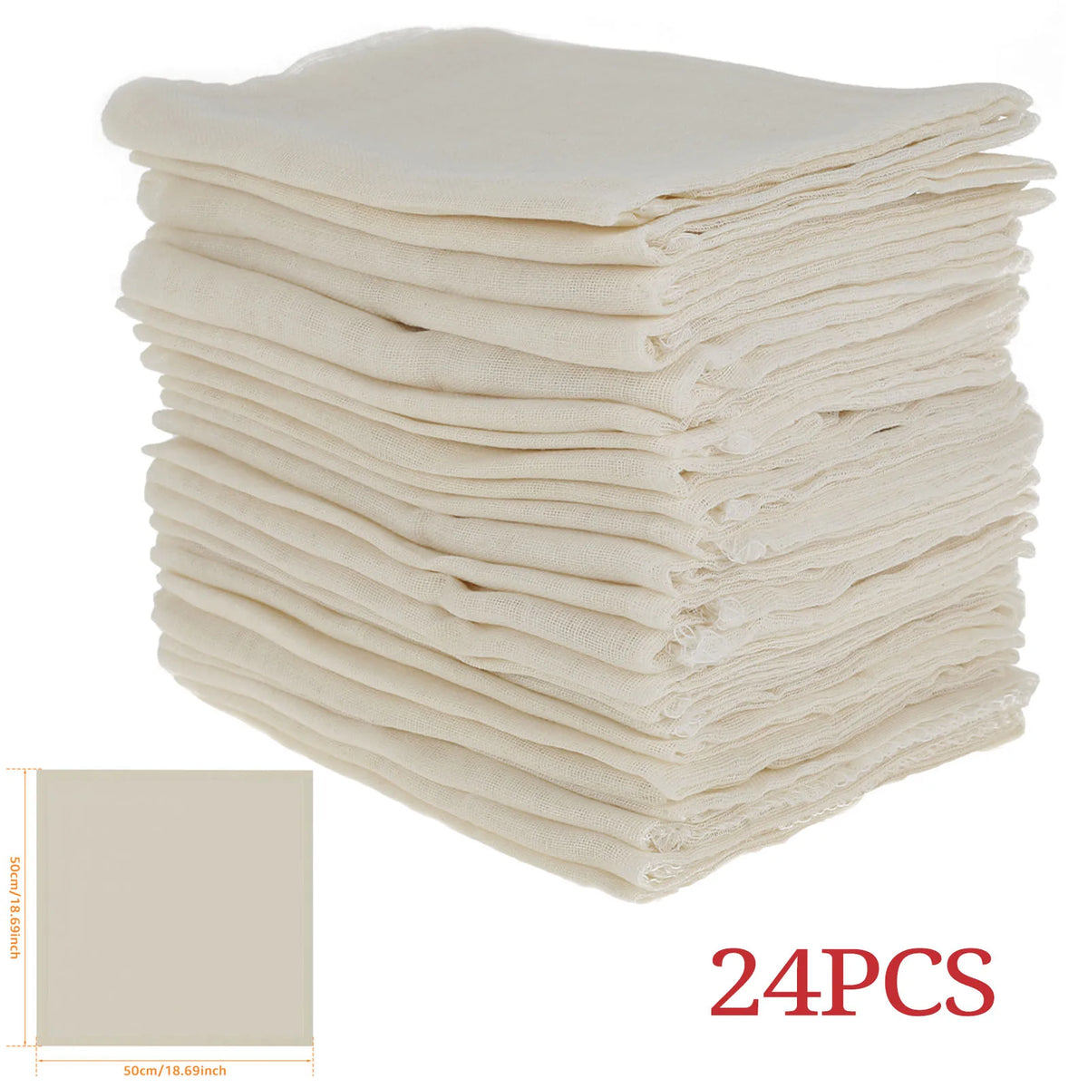 12Pcs Cheese Cloths Natural Unbleached Cotton Cheesecloth 20 Inch Square Cheese Cloths Reusable Organic Kitchen Fine Mesh Strain