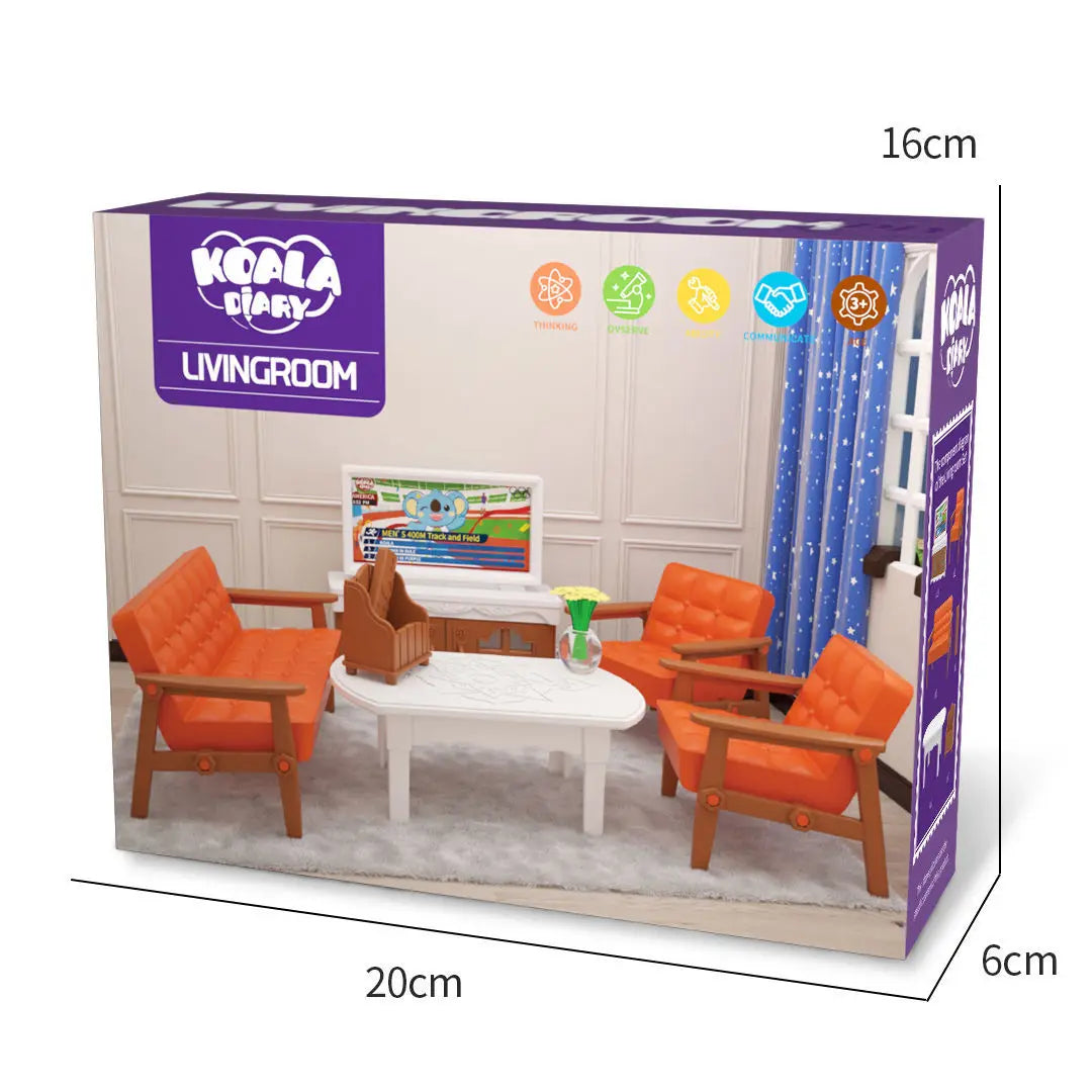 Original Toys Miniature Items Furniture Family Toys Dollhouse LivingRoom Bathroom Kitchen Set Pretend Creative Ideas Kids Toys