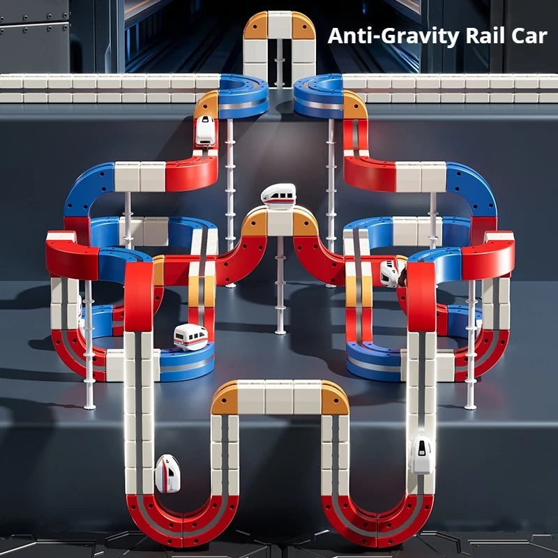 High-Speed Electric Train Set for Kids Magnetic Assembly DIY Educational Gravity-Defying Track Model Car Playset