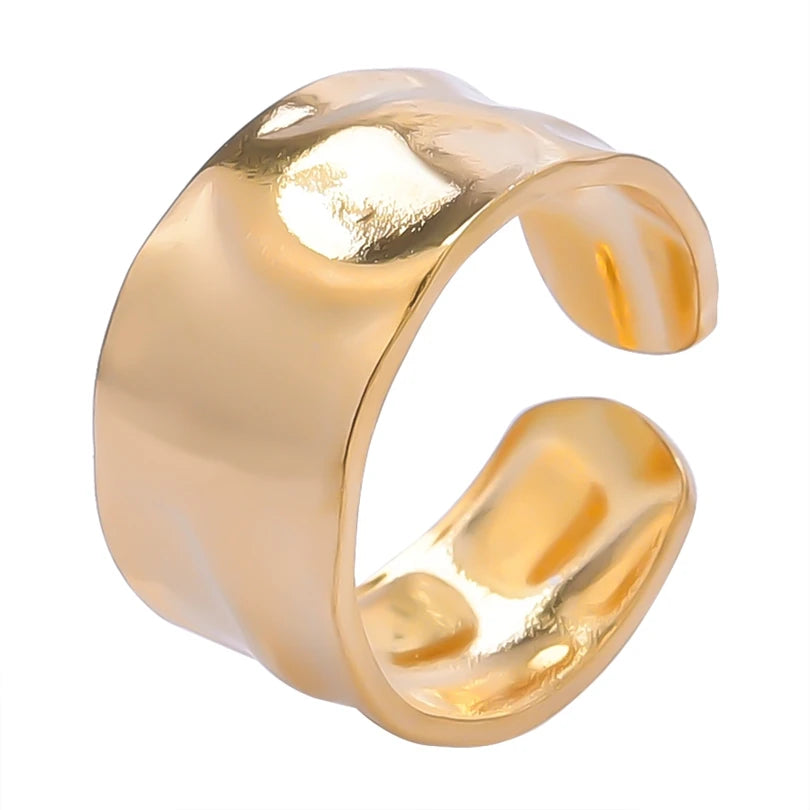 1pcs Classic Tiger Eye Real Stone Open Adjustable Stainless Steel Rings For Women Men Accessories Gold Color Finger Jewelry Ring