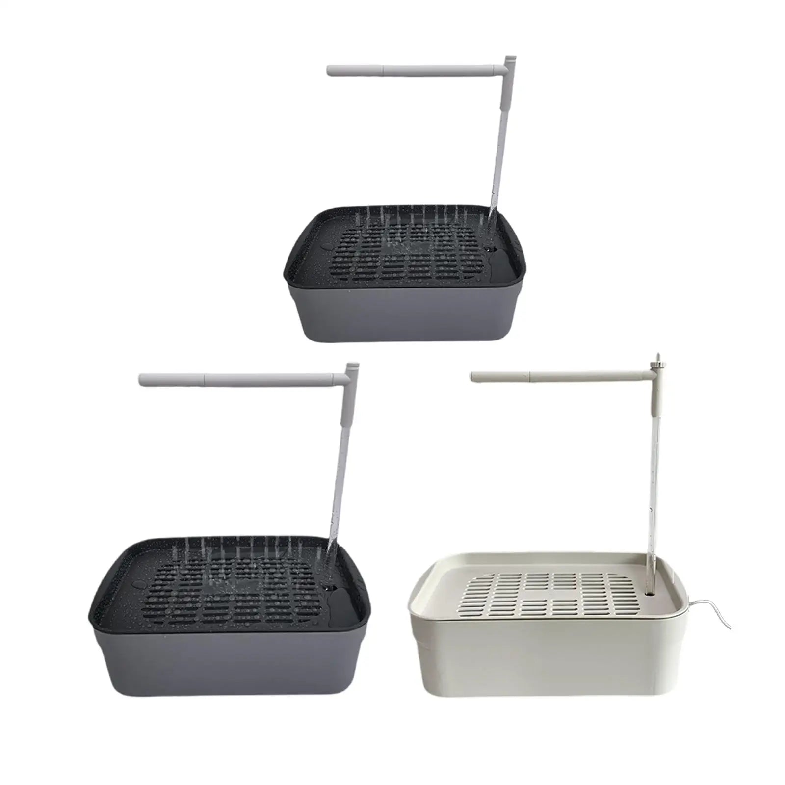 Automatic Bird Bath Tub with Running Water for African Grey Ferret Cockatiel