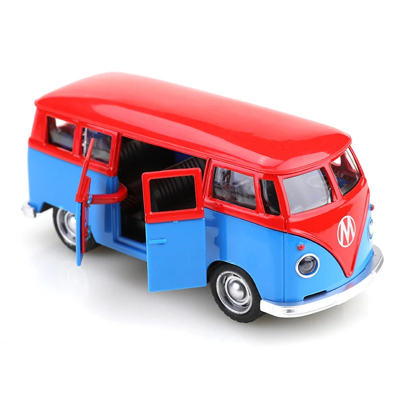 (bagged)1:38 Classical T1 Bus, Alloy Model Car, Simulated vehicle, children's alloy car, boy's toy model, car ornaments