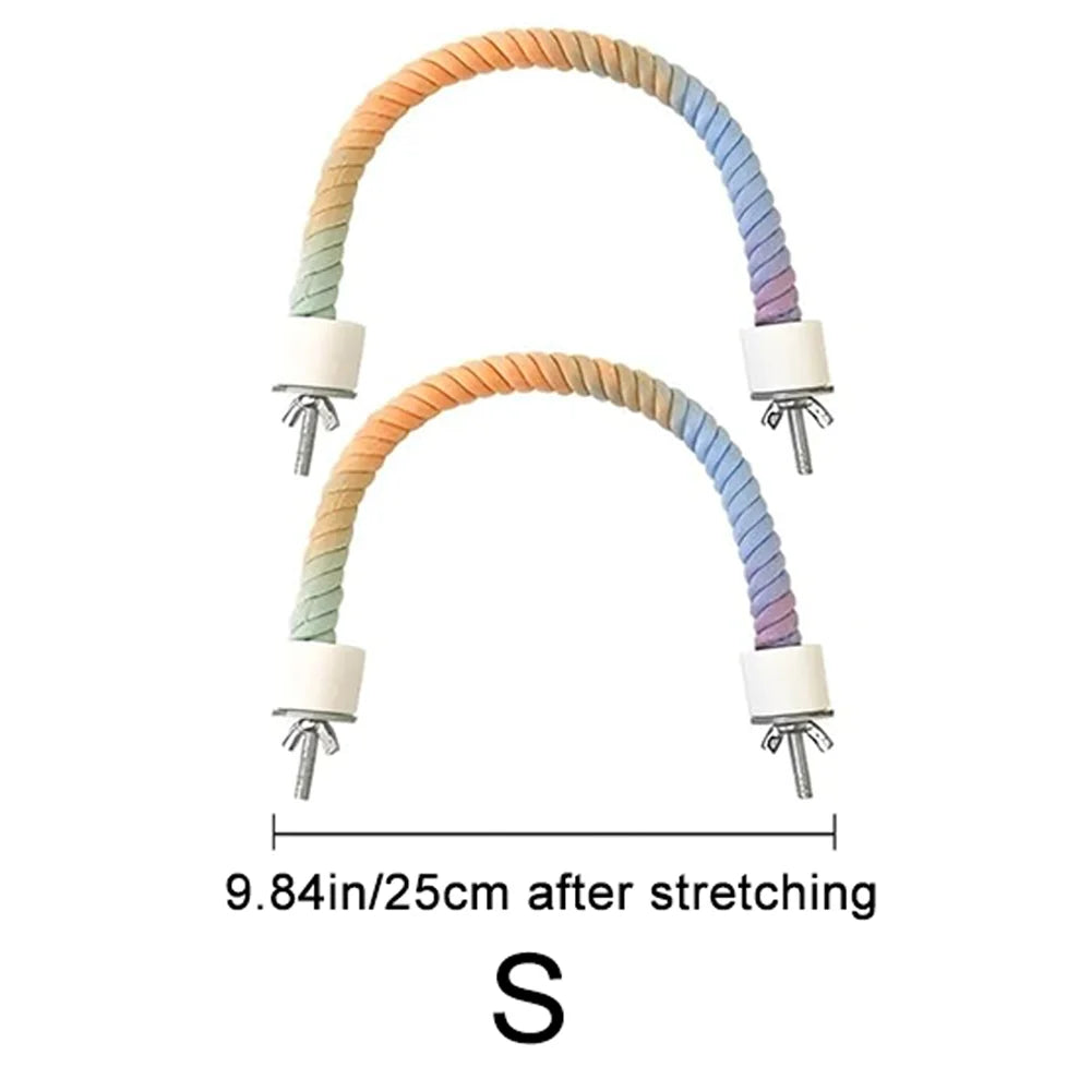 radient Colorful Bird Rope Perch Stand for Bird Cages Bendable Climbing Rope Cage Accessory Toy for Cockatiel Parakeet ﻿ ﻿