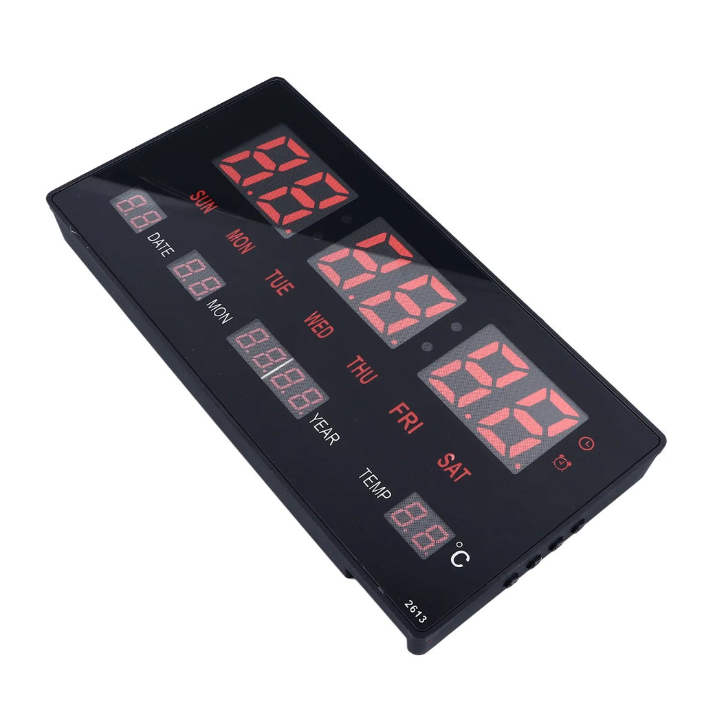 LED Digital Clock Large Digital Wall Clock Hourly Chime Function Backlight Calendar Digital Clock