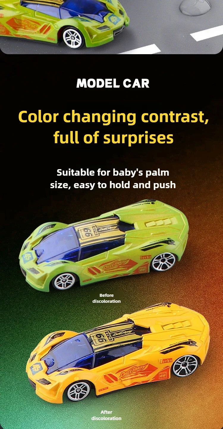 Magic Color Changing Racing Car Model 1:64 Temperature Sensitive Inertia Pull Back Cars Toys Crash-Resistant Durable Boys Gift