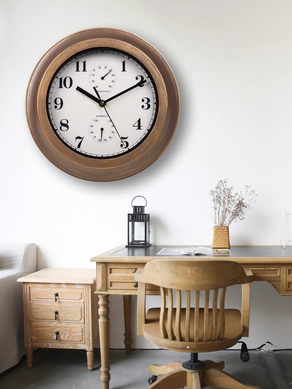 12 Inch Outdoor Waterproof Wall Clock Bathroom Kitchen Patio Shop Living Room Decorative Wall Clock Stylish Silent Wall Clock