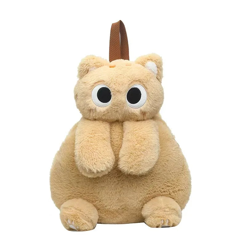 Black Cat Backpacks Big Eyes Kitten Doll Plush Kawaii Stuffed Animals Shoulder Bag Large-capacity Soft Toy Fashion Crossbody Bag