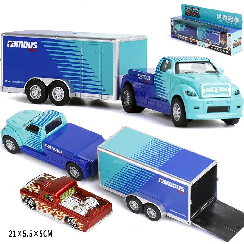 1:64 Scania Container Truck American Container Truck Alloy Diecast Model Car Home Decoration Ornaments Collections Hobby Holiday