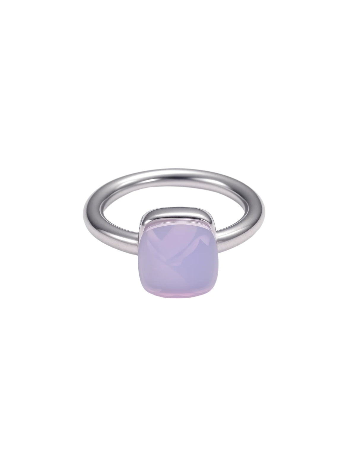 Colorful Crystal Nude Ring for Women 18K Gold Plated Stainless Steel Candy Color Square Stone Statement Rings Jewelry Gift