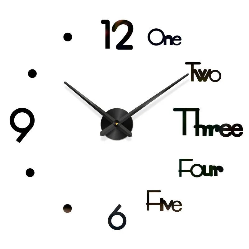 2D/3D Large Roman Numeral Acrylic Mirror Wall Clock Sticker Fashion DIY Quartz Clocks Watch Home Decoration Living Room Stickers