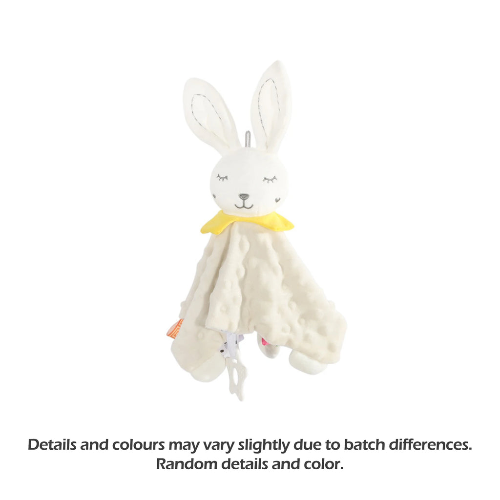 1pcs Baby Security Soothing Doll Towel with Teether Rattles Soft Blanket Snuggle Toy Stuffed Animal for Babies Newborns Gift