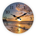 [10-14inch] 1 Wooden Patterned Wall Clock, Silent Running Timekeeping Clock, Suitable for Living Room, Bedroom, Kitchen, Hallway, Outdoor, Office Decoration | Suitable as a Gift for Friends, Valentine's Day, Easter, and Mothe