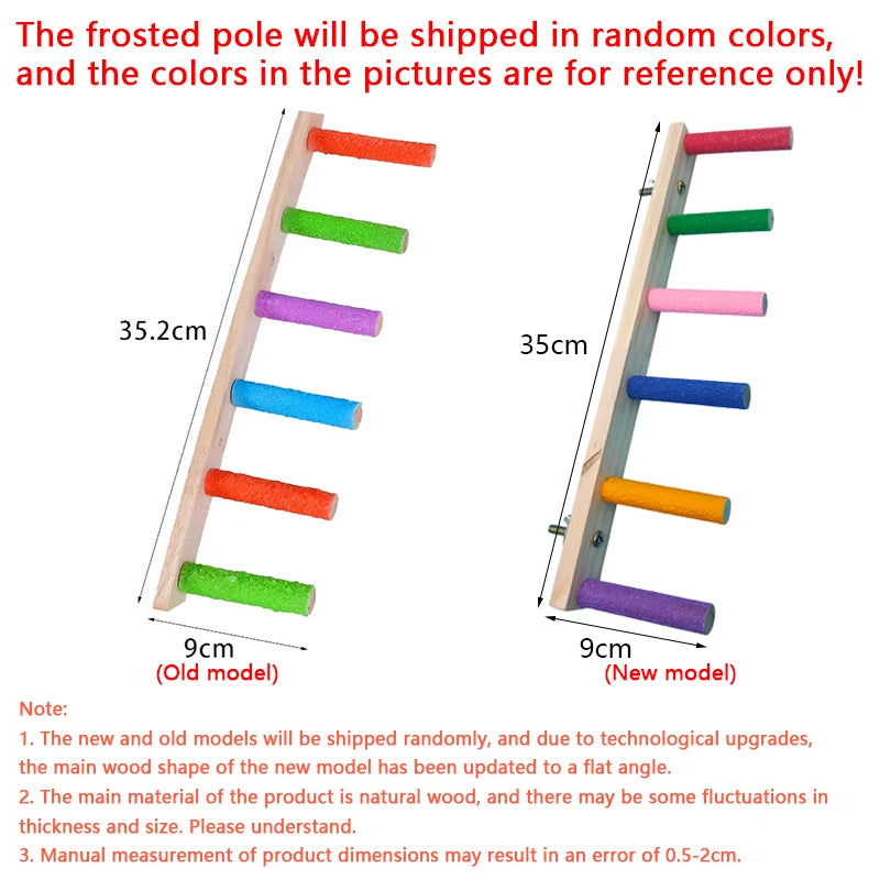 4/6/8 Step Bird Climbing Ladder Parrot Toy Ladder Bird Interaction Fun Climbing Toys Wooden Exercise Rack