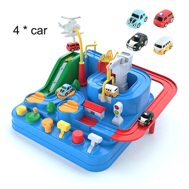 Car Train Track Sets Racing Rail Model Educational Toys Children Adventure Game Mechanical Interactive Animals Space Rocket Toy