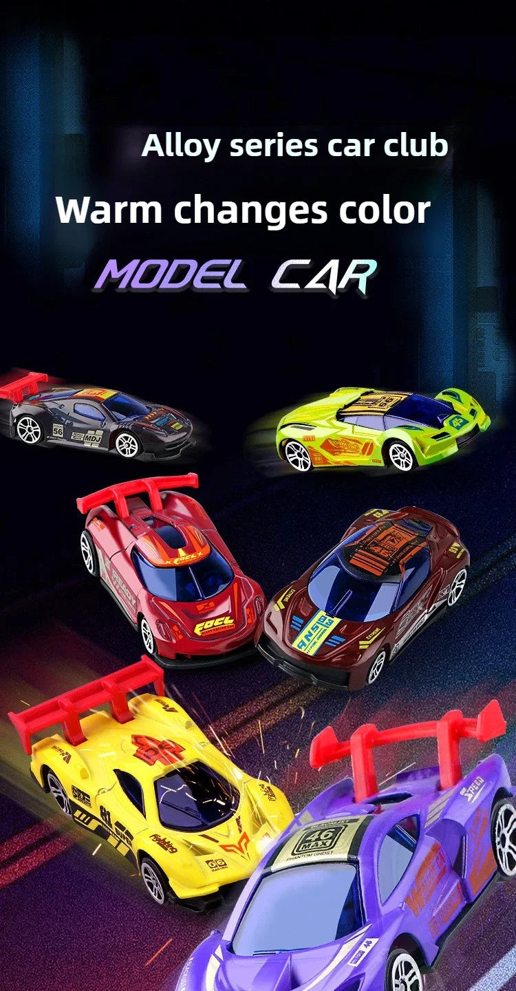 Magic Color Changing Racing Car Model 1:64 Temperature Sensitive Inertia Pull Back Cars Toys Crash-Resistant Durable Boys Gift