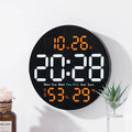 10 Inch Remote Control Digital Wall Clock Temperature Humidity Date Week Timing Countdown 2 Alarm Auto Dimmer LED Alarm Clock